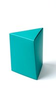 Turquoise cardboard packaging box isolated on white background for product presentation and branding design projects.