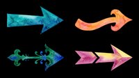Colorful watercolor arrow set isolated on transparent background, ready for stickers, t-shirt design, clipart, print on demand, and sublimation projects.