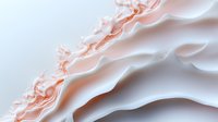 Luxurious cream texture with coral pink accent flowing in elegant waves. Smooth cosmetic product background for beauty and skincare applications.