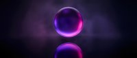 Two glowing neon spheres with vibrant purple and magenta light effects floating against a dark, moody background. Isolated design element for digital projects.