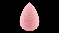 Pink beauty sponge with textured surface isolated on transparent background, ready for makeup, cosmetics, and design projects including t-shirts and print-on-demand products.