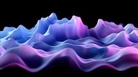 Abstract wavy surface with smooth gradients transitioning from deep blue to vibrant purple and pink, creating dynamic flowing motion against dark background. Seamless pattern.