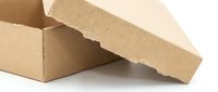 Open brown cardboard box with removable lid on white background, isolated packaging container for shipping and storage solutions.