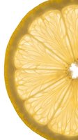 Lemon slice isolated on white background showing detailed citrus segments and translucent flesh, suitable for food and beverage design projects.