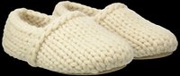Cozy cream knitted slippers isolated on transparent background, ready for t-shirt design, stickers, clipart, print on demand, and sublimation projects.