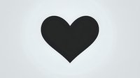Simple black heart shape silhouette isolated on white background. Clean minimalist design element for valentines, love themes, and romantic projects.