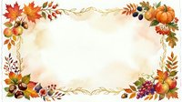 Autumn harvest frame with fall leaves, pumpkins, berries, and seasonal foliage border on isolated background for design projects.