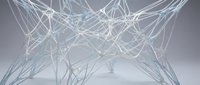 Abstract network connections with glowing nodes and flowing lines creating futuristic digital web structure for technology and data visualization concepts.