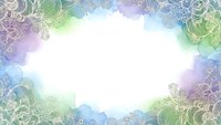 Watercolor mandala frame with pastel rainbow colors and intricate lace patterns creating elegant border for wedding invitations and greeting cards.