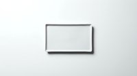 Blank whiteboard with gray frame isolated on white background, ready for design mockups, presentations, and educational content.