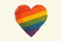 Rainbow colored heart shape with grunge texture effect on light background, symbol of love, pride and diversity for greeting cards and social media designs.