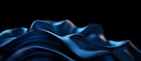 Dark blue silky fabric waves creating abstract luxury background with smooth flowing curves and deep shadows against black backdrop for elegant design projects.
