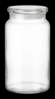 Clear glass jar with flat lid, isolated on transparent background. Ready for T-shirt designs, stickers, clipart, print on demand, and sublimation projects.