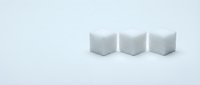 Three white textured cubes arranged in a row on a clean, minimalist background, isolated and ready for design projects, presentations, and digital compositions.