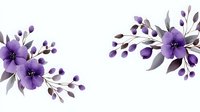 Elegant purple watercolor flowers with gray leaves and delicate buds on white background, isolated floral elements for wedding stationery and design projects.