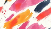 Abstract watercolor brush strokes in vibrant pink, orange, red and navy blue colors on white background, artistic dynamic composition with splatter effect.