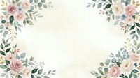Watercolor floral frame with roses, eucalyptus leaves and botanical elements on cream background, isolated design for wedding invitations, greeting cards and decorative projects.