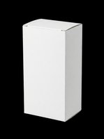 Blank white rectangular box isolated on transparent background, ready for custom branding, packaging design, product mockups, and print-on-demand applications.