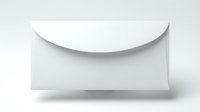 White blank envelope with curved flap isolated on light background, suitable for mail, correspondence, invitation, and business communication design.