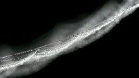 Abstract flowing silver particles stream creating dynamic wave motion against dark background for digital art and modern design projects.