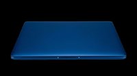 Closed laptop computer in deep blue color, isolated on transparent background, ready for design use on t-shirts, clipart, stickers, print-on-demand products, and sublimation projects.