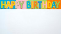 Colorful happy birthday text banner isolated on white background, ready for greeting cards, invitations, posters, and party decorations.