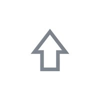 Gray upward arrow icon isolated on white background for web design, mobile apps, presentations and business graphics.