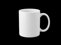 White ceramic coffee mug isolated on transparent background, ready for sublimation, print on demand, mockup, and custom design use.