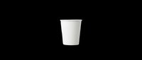 Blank white disposable paper cup isolated on transparent background, ready for branding, mockups, print-on-demand products, sublimation, t-shirt designs, and commercial use.