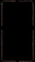 Elegant gold leaf border frame on black background with decorative corner elements for luxury invitations and formal design projects.