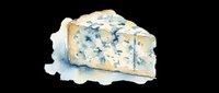 Blue cheese wedge with mold veining isolated on transparent background, ready for culinary design, food packaging, restaurant menus, cooking blogs, print-on-demand products and digital food illustrations.