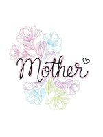 Mother calligraphy with pastel floral wreath on white background for greeting cards, gifts and celebration designs.