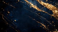 Abstract dark blue marble texture with gold metallic veins and glowing cracks on black background, luxury decorative pattern for design projects.
