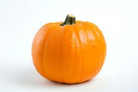 Fresh orange pumpkin isolated on white background, bright natural color and texture. Ready for seasonal design, packaging and holiday decoration.
