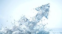 Dynamic water splash with transparent droplets and flowing liquid motion against clean white background for refreshing beverage and hydration concepts.