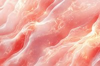 Abstract coral pink marble texture with flowing white veins and golden highlights creating dynamic diagonal waves on luxurious stone surface pattern.