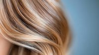 Soft waves of blonde balayage hair with smooth gradient from dark to light tones showing professional hair coloring technique and modern styling trends.