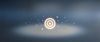 Glowing target symbol with radiating light particles on soft gradient background for business goals and achievement concepts.