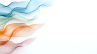 Flowing abstract waves in orange and turquoise colors on white background create dynamic motion effect. Modern minimalist design element for business presentations.