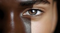 Close-up of contrasting skin tones showing diversity in beauty, highlighting different complexions side by side for cosmetic and skincare advertising.