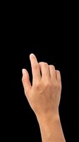 Open hand gesture with index and middle fingers raised, isolated on transparent background. Ready for design use on t-shirts, clipart, stickers, print-on-demand products, and digital designs.