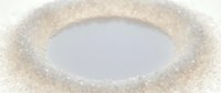 Isolated granulated sugar forming circular frame on white background, ready for food packaging design, culinary graphics, and beverage marketing materials.
