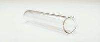 Empty glass test tube isolated on white background, suitable for scientific research, laboratory education, medical testing, and educational materials.