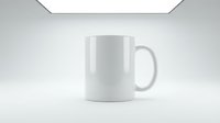 White ceramic mug mockup on neutral background, isolated and ready for custom design, branding, and merchandise applications.