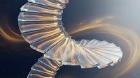 Dynamic spiral of flying books with golden light trails creating magical swirling motion against dark background for education and knowledge concepts.