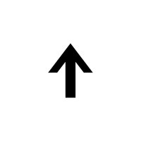 Black arrow pointing upward on white background isolated for web design, navigation interface, direction indicator and graphic elements.