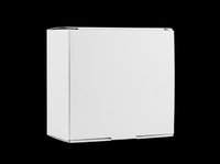Blank white cardboard box isolated on transparent background, ready for packaging design, branding mockups, product presentations, and print-on-demand applications.