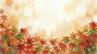 Autumn maple leaves in warm fall colors arranged at bottom border with soft bokeh background, ideal for seasonal designs and fall-themed projects.