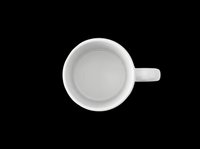 White ceramic mug top view isolated on transparent background, ready for clipart, stickers, print on demand, sublimation, and t-shirt design use.