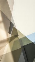 Abstract geometric composition with overlapping translucent shapes in neutral earth tones creating modern minimalist design for contemporary decor.